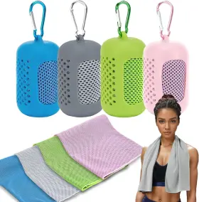 JW00002 AENFAIY Pack Cooling Towels Microfiber Chilly Pink