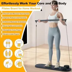 Ailinkor 008678940383 Foldable Pilates Reformer Set Workout For Fitness - Black