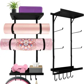 YOGA000 AINAFIX Yoga Mat Holder Wall Mount Rack Double