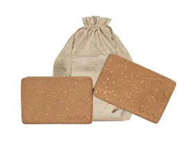 198168458204 AIVVIA Cork Yoga Blocks Pack Absorbent Edges