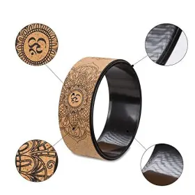 740385124044 AIWEITEY Wood Yoga Wheel Set Cork Block Pack Yog #2