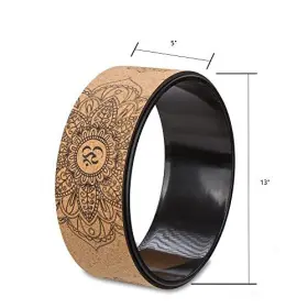 740385124044 AIWEITEY Wood Yoga Wheel Set Cork Block Pack Yog #3