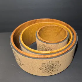 BLACK01 AIWEITEY Roller Set Cork Yoga Wheels Backbends Pain