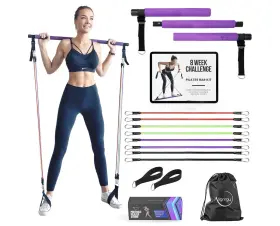 B097NZDFS4 ALIGNRGY Pilates Bar Resistance Bands Kit