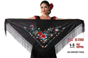 MN3927 AMINA Peak Shawl Fringes Embroidered MN3927 AMINA Peak Shawl Fringes Embroidered
