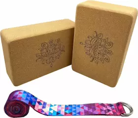 AO-5 AOZORA Cork Yoga Block Sustainable Eco Pack Strap