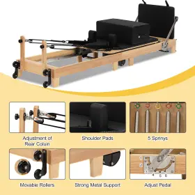 A0511A0005 APDALE Wood Yoga Pilates Reformer Bed