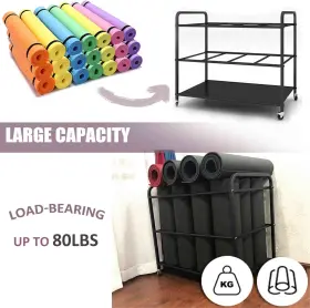 711181040425 ARLIFO Yoga Mat Storage Rack Basket Workout Gym #3