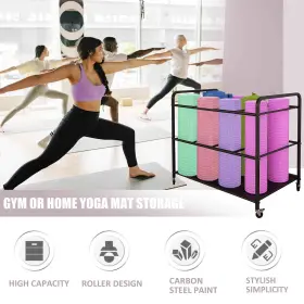762704104551 ARLIFO Yoga Mat Storage Rack Basket Workout Gym #2