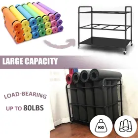 762704104551 ARLIFO Yoga Mat Storage Rack Basket Workout Gym #3