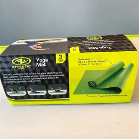 564139461 ATHLETIC WORKS Slip Yoga Mat Exercise Training Lime