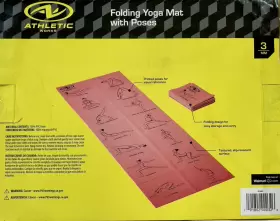 CL5663 ATHLETIC WORKS Folding Yoga Mat Poses Pink #2