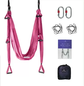 551016050264 AUM ACTIVE Single Aerial Yoga Swing Trapeze Pink