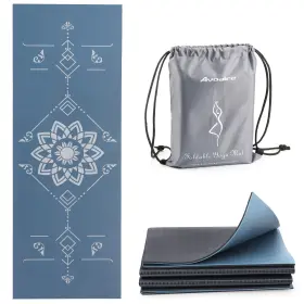 YG-0003-B1 AVOALRE Travel Yoga Mat Print Folding Pilates Slip