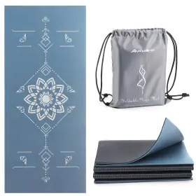 YG-0003-XLB1 AVOALRE Travel Yoga Mat Pilates Print Slip High