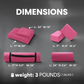 810963031139 BALANCEFROM Set Yoga Mat Pink Kit #3