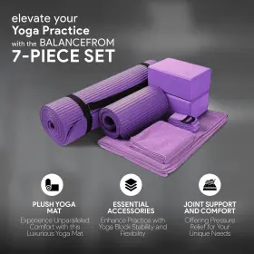 BFNK-1PP-U-B BALANCEFROM FITNESS Yoga Set Mat Stretch Strap #2