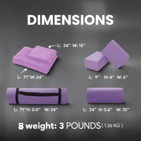 BFNK-1PP-U-B BALANCEFROM FITNESS Yoga Set Mat Stretch Strap #3