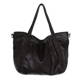 HB004-BRADIDED-B BAUFOOER Purses Women Oversized Slouchy Bag