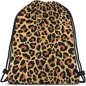 BYW-SKD1-FBA-A98 BEABES Leopard Print Drawstring Backpack Bag
