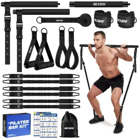 B0D53SKXHY BESBIU Pilates Bar Resistance Bands Handles Gym