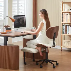 H200571G BESTIER Meditation Chair Wider Bentwood Ergonomic