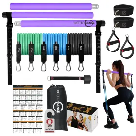B098BGP2RC BETTER SENSE Pilates Bar Resistance Bands Steel