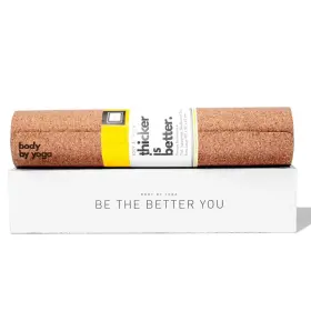 680193990489 BODY BY YOGA Cork Mat Slip Grip Thicker Longer