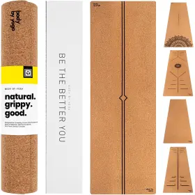 Bby-ym BODY BY YOGA Cork Mat Slip Grip Thicker Longer Wider