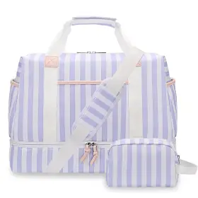 8839-DE BOSIDU Stripe Weekender Overnight Women Travel Duffle