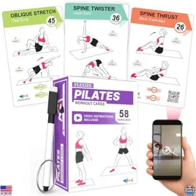 B0DD1NSP84 BRAND Flexies Pilates Workout Cards Mat Postures