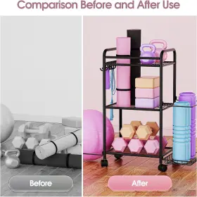445026831840 BRANDED01 Gym Storage Rack Yoga Mat Ball Dumbbe #3