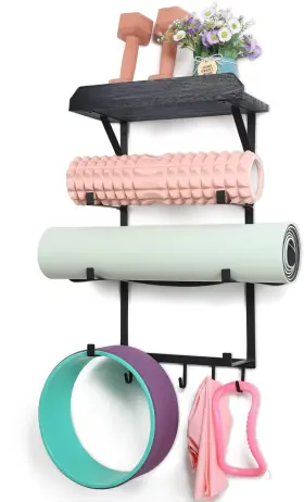 711181514339 BRANDED01 Yoga Mat Holder Wall Mount Rack Gym