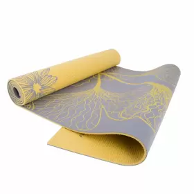 702556018781 CAP Yoga Reversible Mat Strap Dahlia Ginkgo