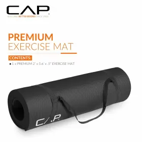 MTIS-6523-12BK CAP BARBELL High Density Exercise Yoga Mat #2
