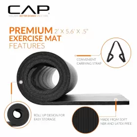 MTIS-6523-12BK CAP BARBELL High Density Exercise Yoga Mat #3