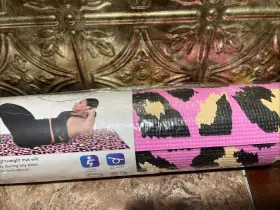 PK5948 CAPELLI Pink Cheetah Print Yoga Mat Skid