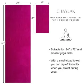 Chylk-yogatwl CHAYLAK Yoga Towel Slip Mat Corner Pockets #2
