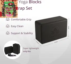 445040330350 CLEVER YOGA Blocks Pack Strap Light Sweat Foam #3