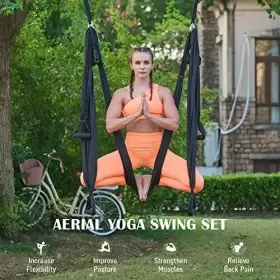 YSS-NOO1-BLCA YOGA Aerial Swing Sling Hammock Set Trapeze Kit #3 YSS-NOO1-BLCA YOGA Aerial Swing Sling Hammock Set Trapeze Kit #3