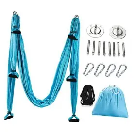 YSSN1BL YOGA Aerial Swing Sling Hammock Set Trapeze Inversion
