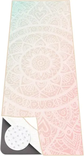 DP-6202-YTD COLORFUL STAR Yoga Towel Corner Pockets Slip Pink DP-6202-YTD COLORFUL STAR Yoga Towel Corner Pockets Slip Pink
