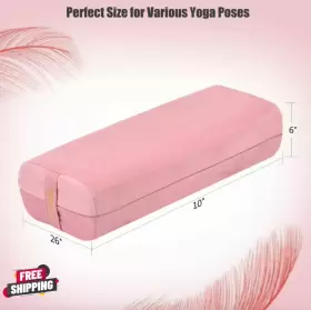 F011PIA6551 COSTWAY Yoga Bolster Pillow Meditation Cover Pink F011PIA6551 COSTWAY Yoga Bolster Pillow Meditation Cover Pink