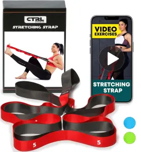 12LLRED CTRL SPORTS Stretching Strap Loops Elastic Stretch
