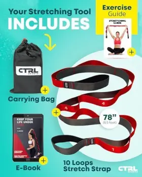 601557850485 CTRL SPORTS Stretching Strap Loops Elastic #2