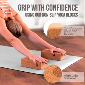 2YBCORK693 DAKINI Cork Yoga Blocks Pack Strap Set #2