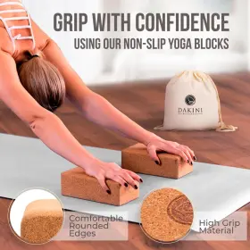 369998080465 DAKINI Cork Yoga Blocks Pack Strap Set #3