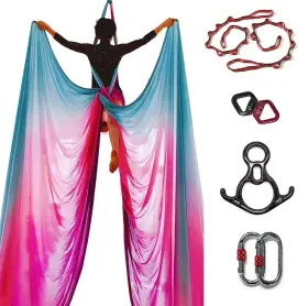 792057532985 DASKING Aerial Silks Safe Deluxe Multicolor Kit