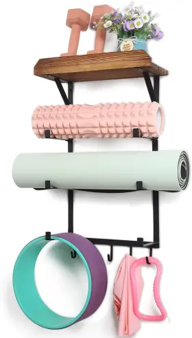 711181136241 DOCMON Yoga Mat Holder Wall Mount Rack Gym Foam
