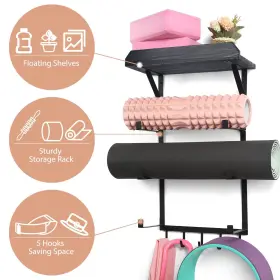 744173286952 DOCMON Yoga Mat Holder Wall Rack Gym #2